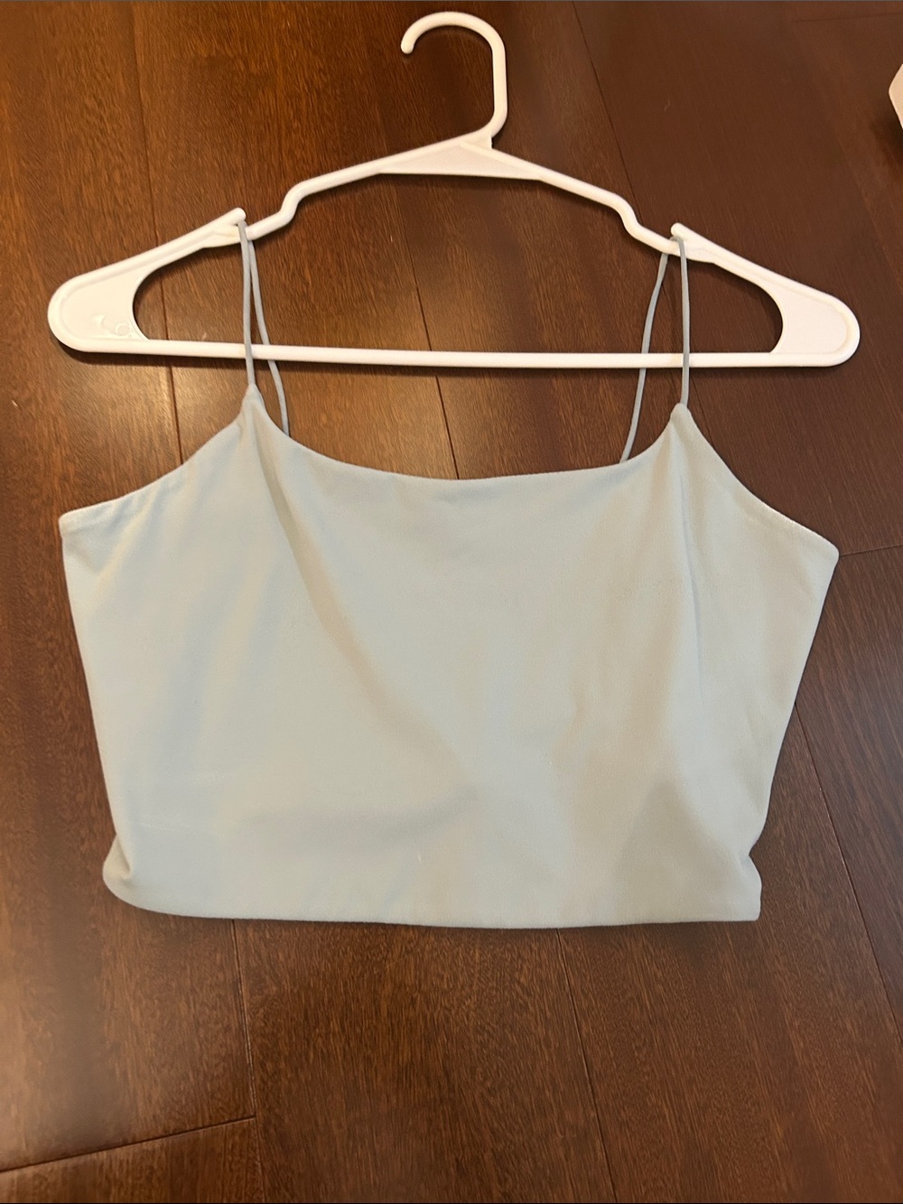 Garage Pale Blue Spaghetti Strap Crop Camisole